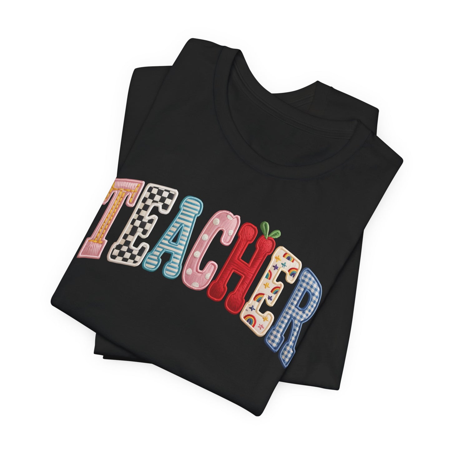 "Faux Teacher Patch" Teacher T-shirt