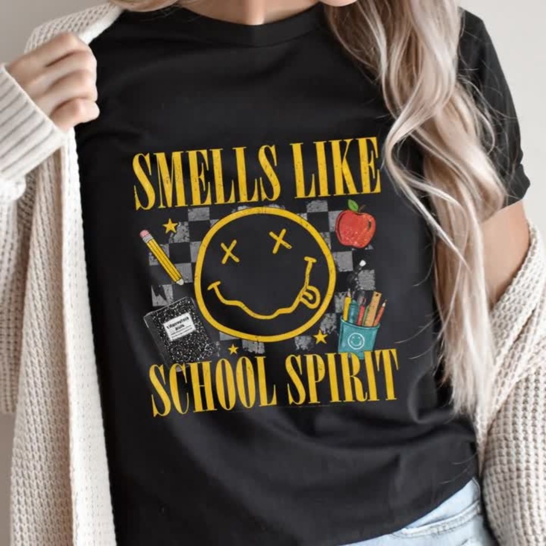 "Smells Like School Spirit" Funny Teacher T-shirt