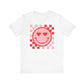 "Heart Eyes Smiley" Distressed Valentine's Teacher T-shirt