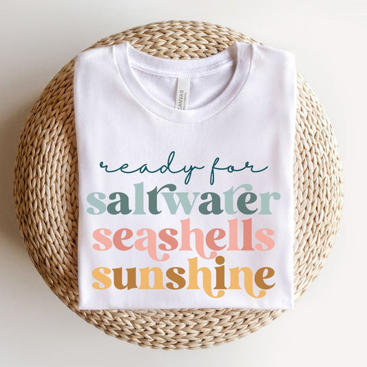 "Saltwater Seashells Sunshine" Teacher T-shirt
