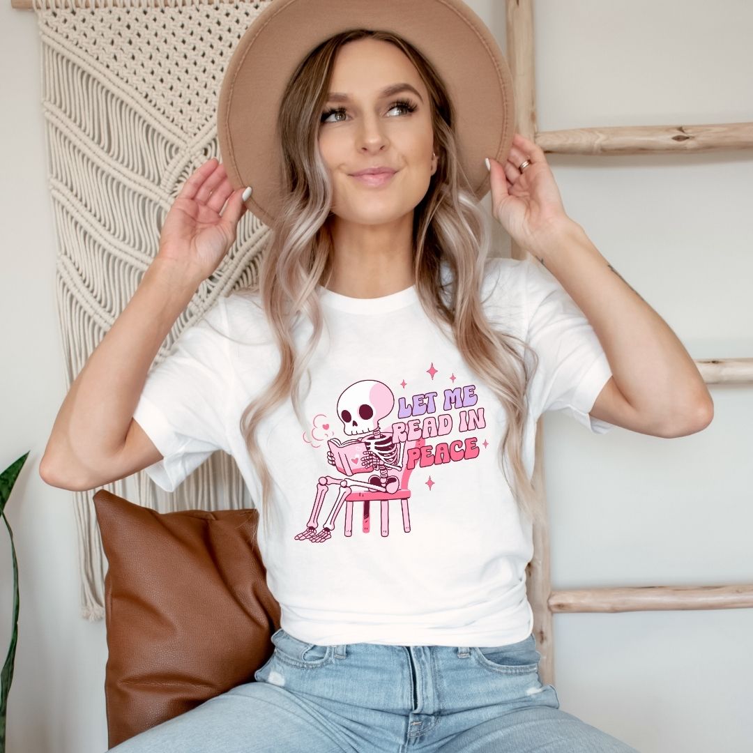 "Let Me Read in Peace" Teacher T-Shirt