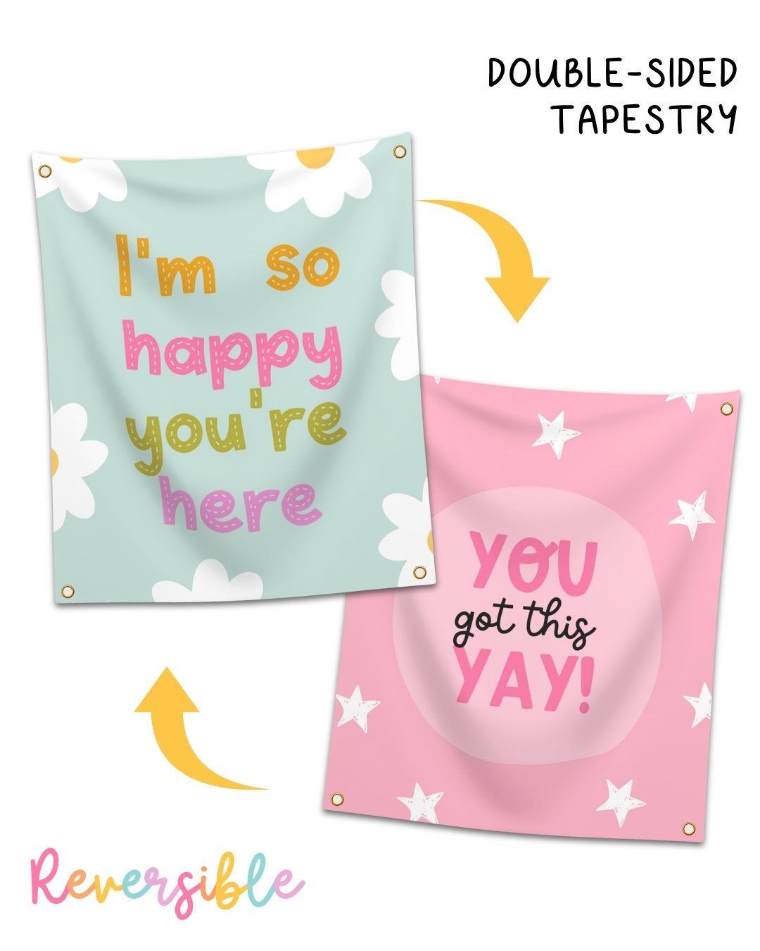 'So Happy You're Here' Hanging Tapestry