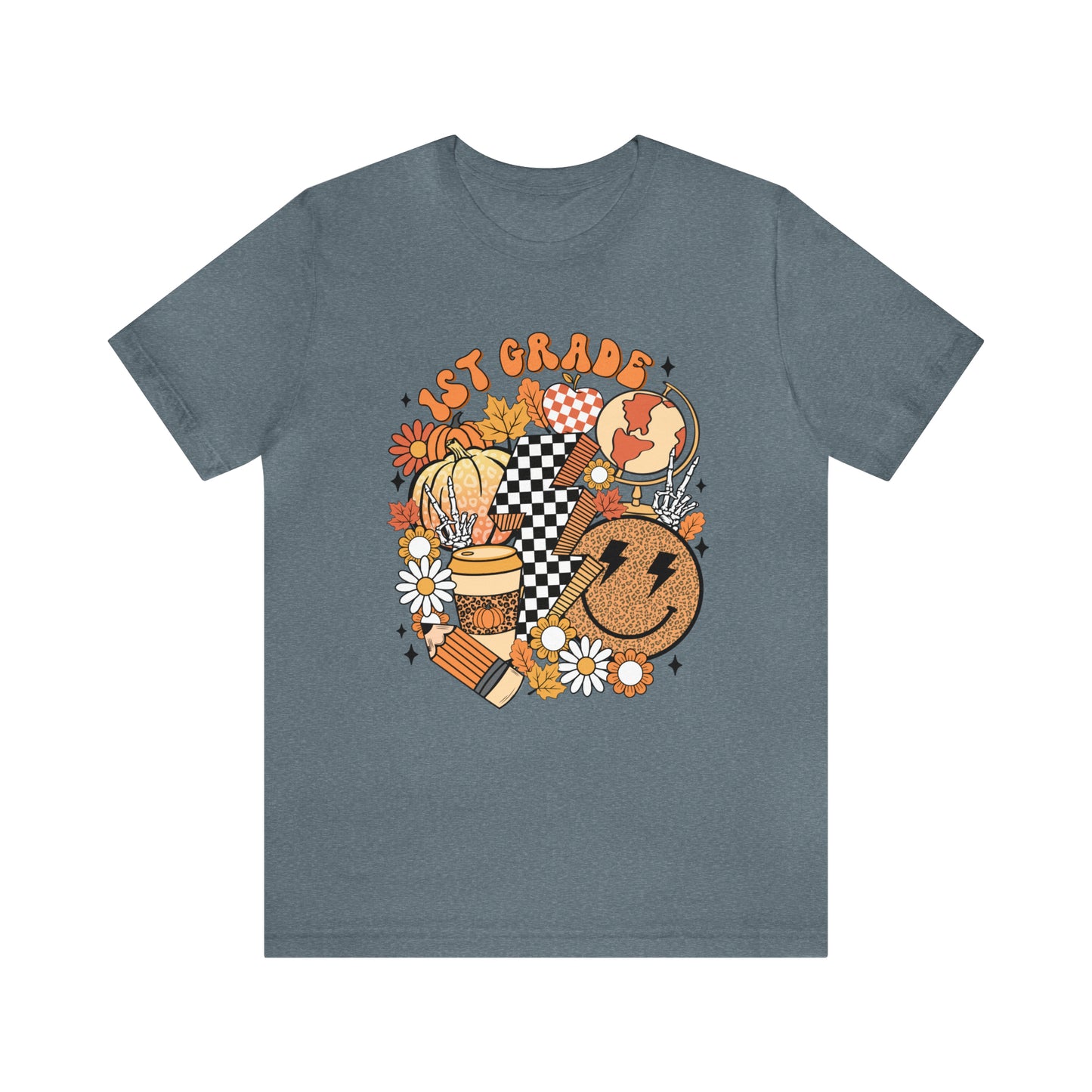 "Fall Retro 1st" Grade Level Teacher T-shirt