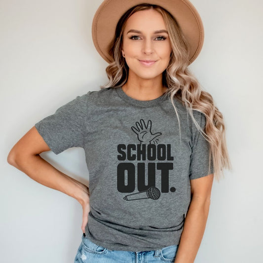 "School Out" Mic Drop Teacher T-shirt