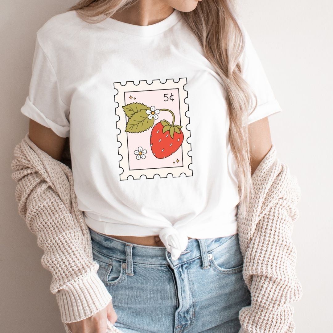"Strawberry Stamp" Teacher T-shirt