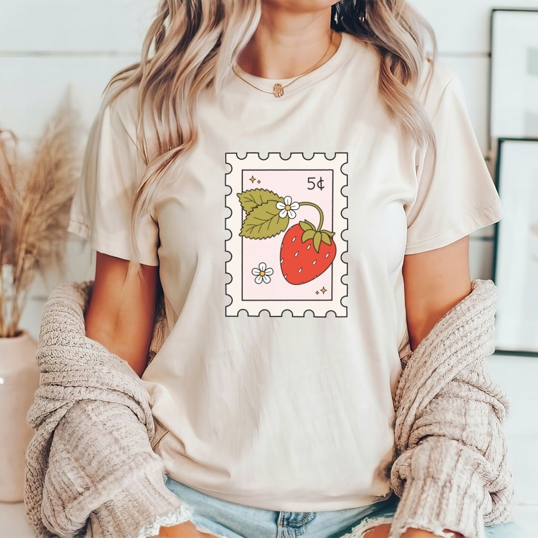 "Strawberry Stamp" Teacher T-shirt