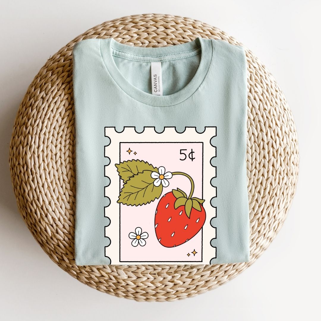 "Strawberry Stamp" Teacher T-shirt