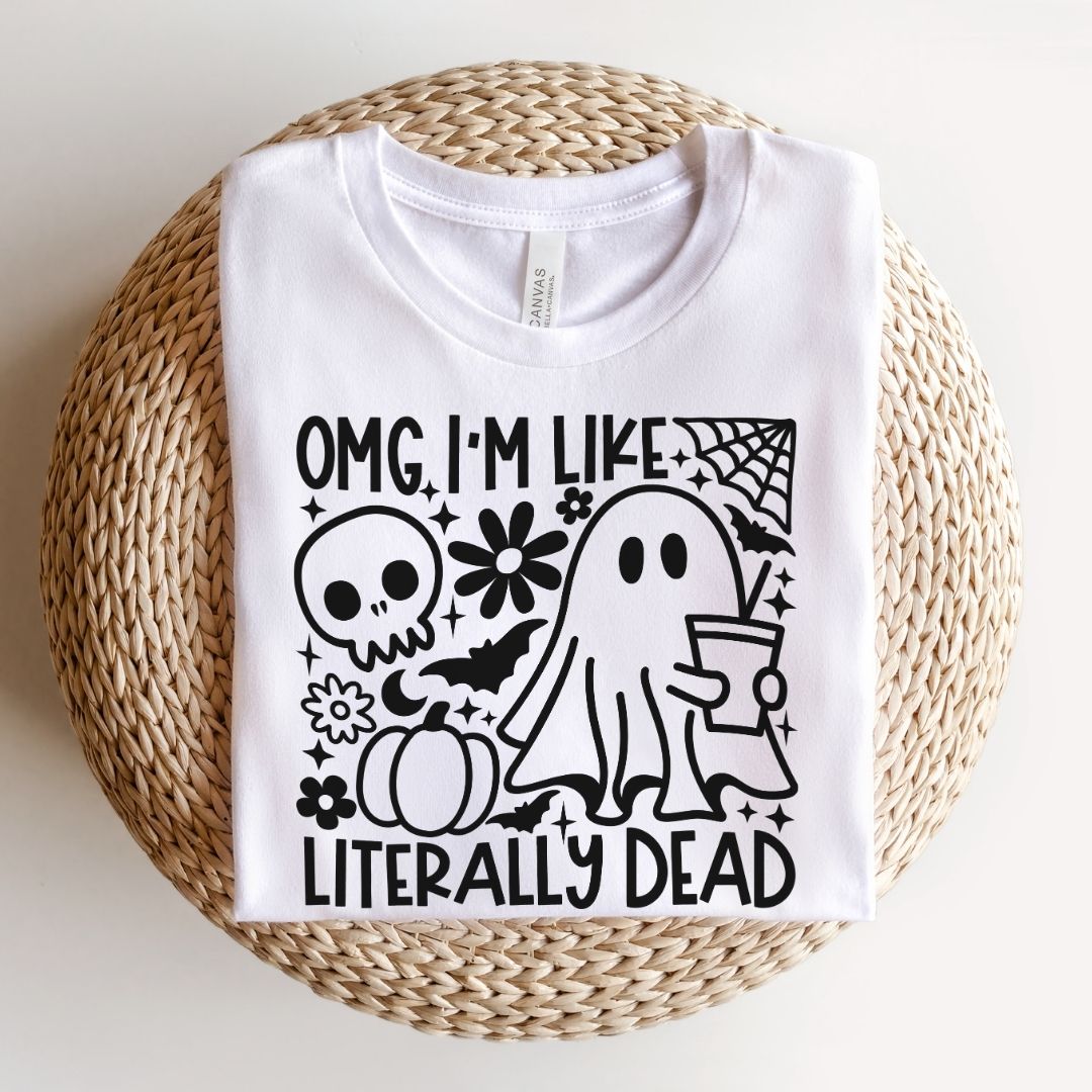 "OMG I'm Like Literally Dead" Square Halloween Teacher T-shirt