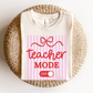 "Teacher Mode Off" Striped Teacher T-shirt