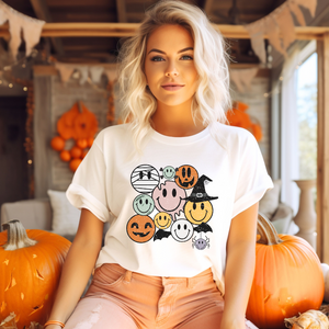 "Halloween Smileys" Teacher T-shirt