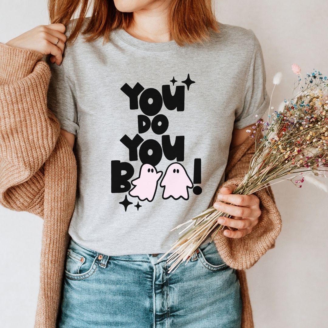"You Do You Boo" Block Letter Halloween Teacher T-shirt