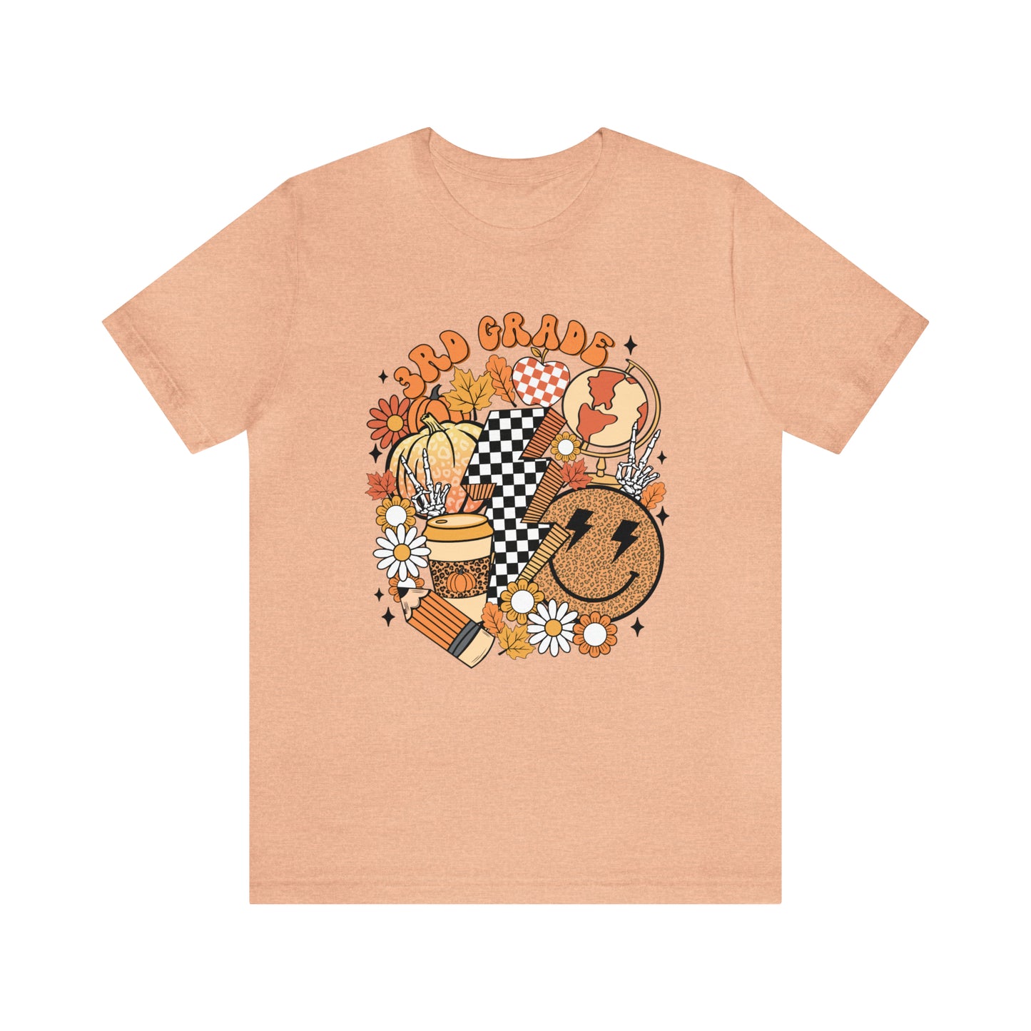 "Fall Retro 3rd" Grade Level Teacher T-shirt