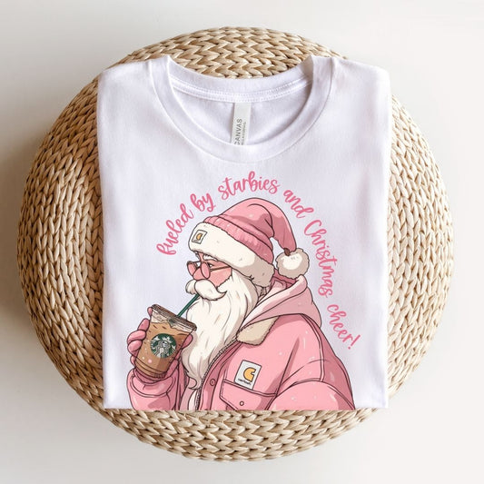 "Fueled by Starbies and Christmas Cheer" Teacher T-shirt