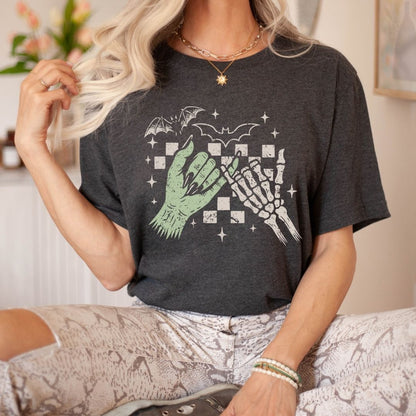 "Halloween Besties" Distressed Halloween Teacher T-shirt
