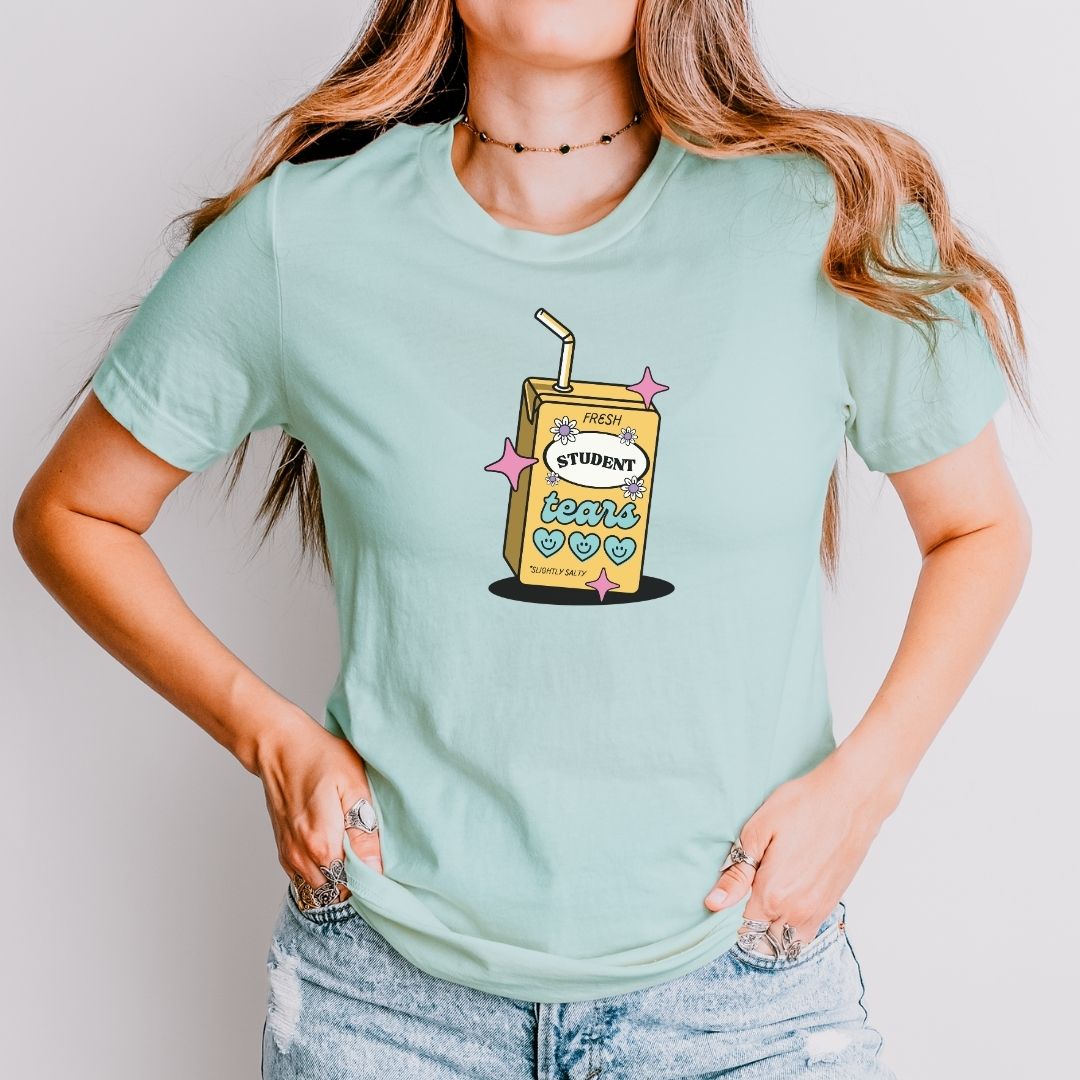 "Fresh Student Tears" Juice Box Funny Teacher T-shirt