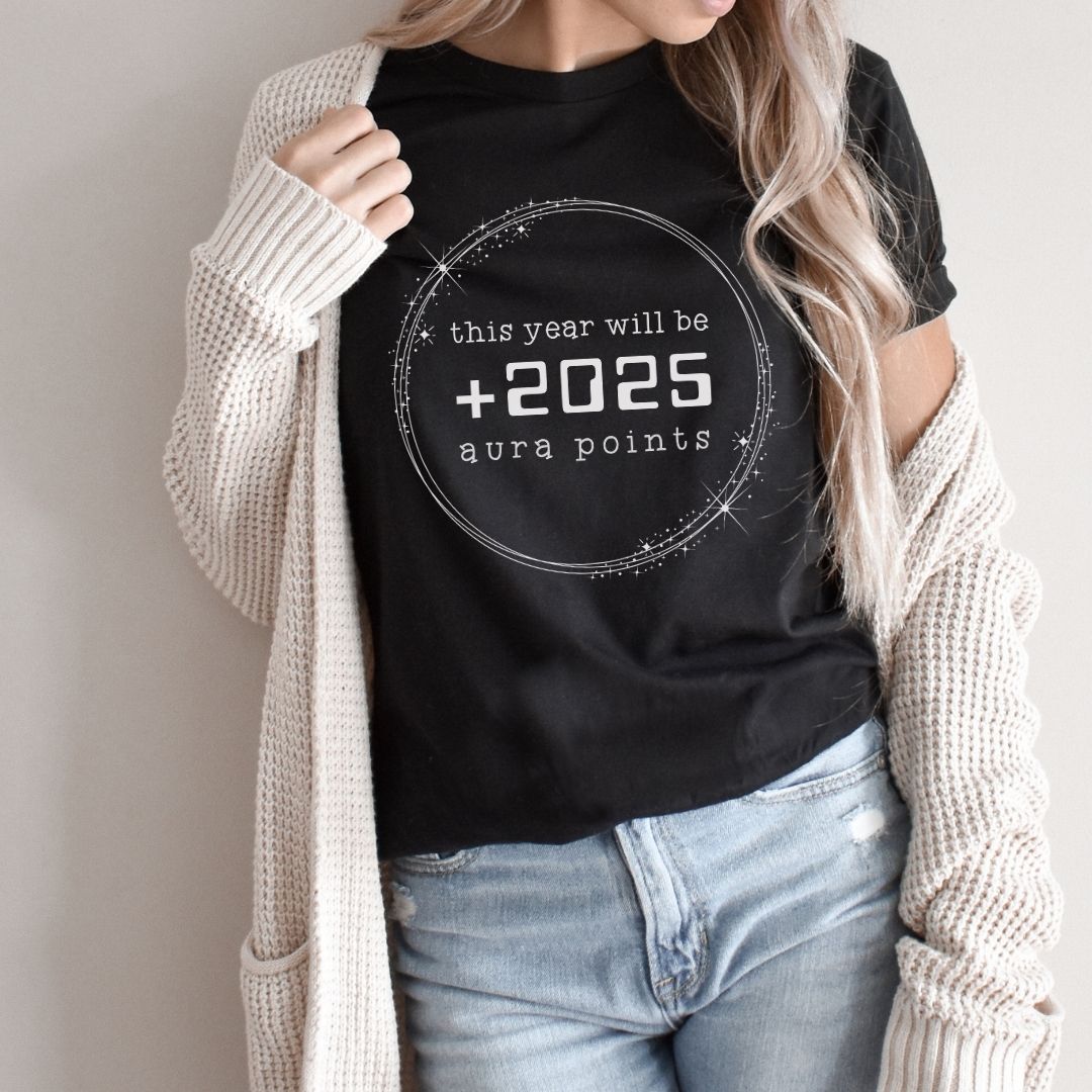 "This Year Will Be +2025 Aura Points" Teacher T-shirt
