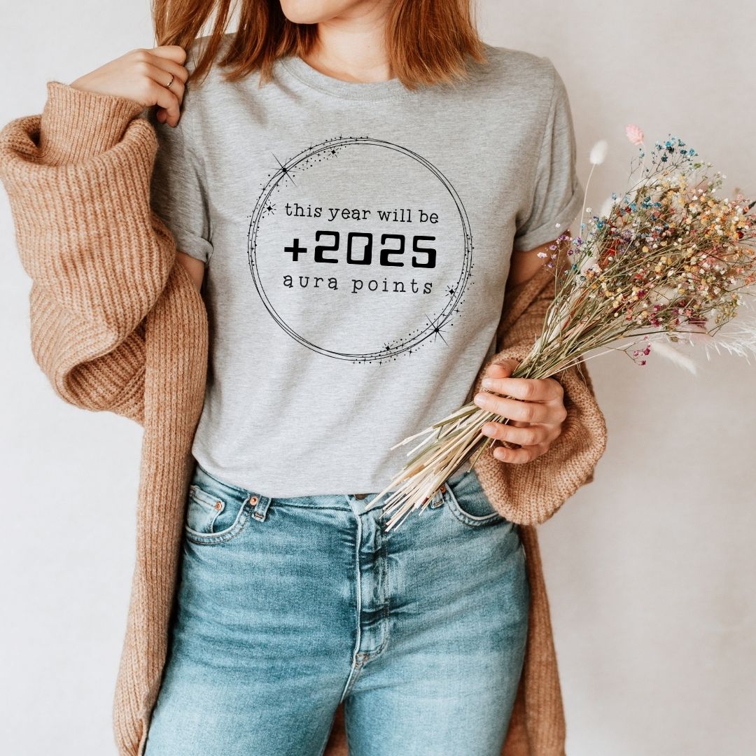 "This Year Will Be +2025 Aura Points" Teacher T-shirt