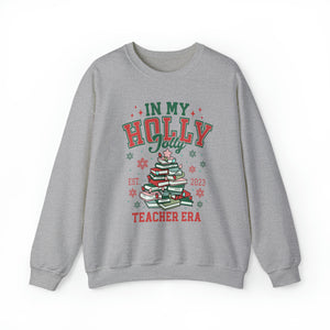 "In my Holly Jolly Teacher Era" Teacher Sweatshirt
