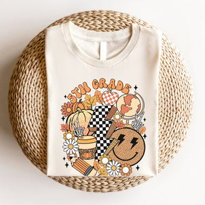 "Fall Retro 5th" Grade Level Teacher T-shirt