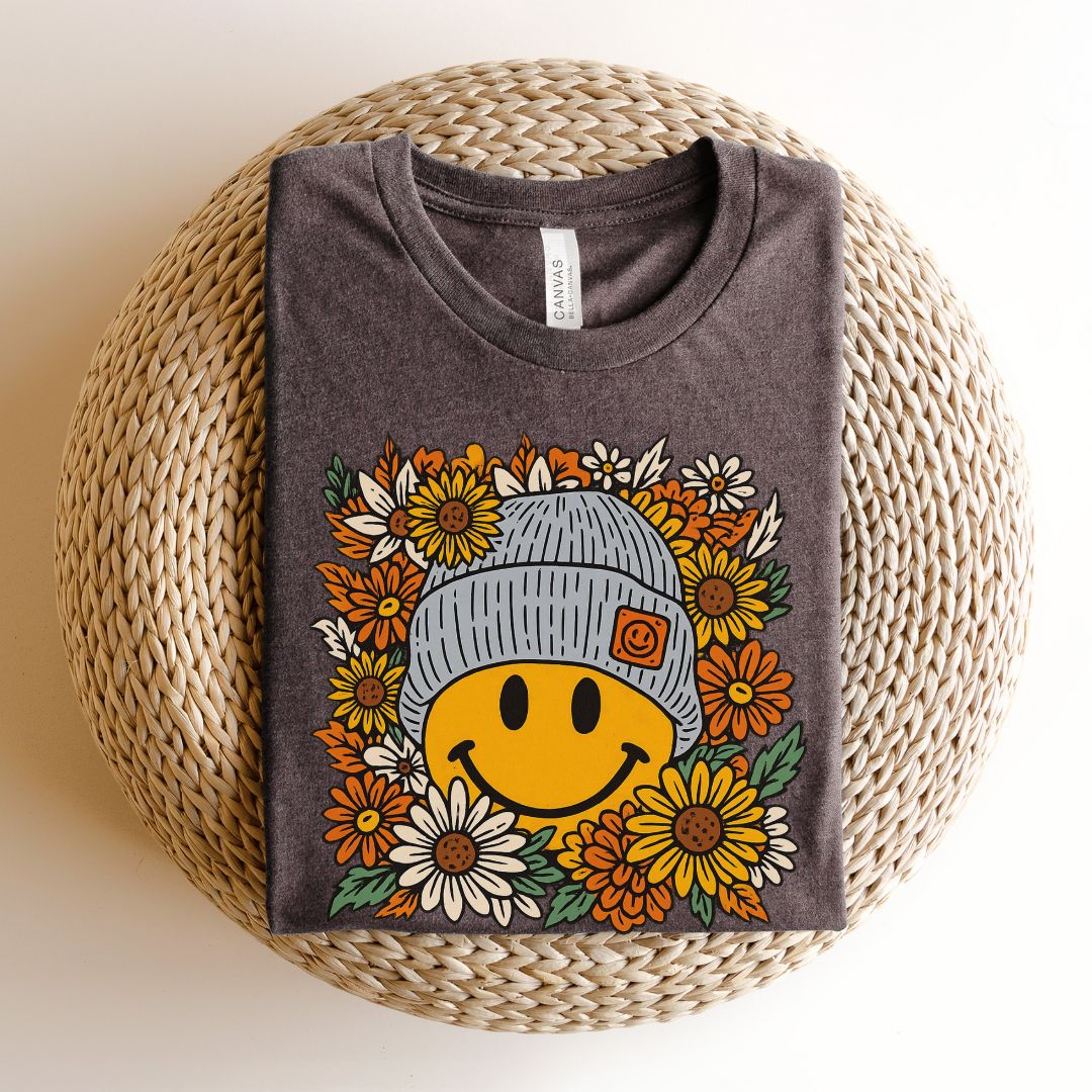 "Beanie Smiley" Fall Teacher T-shirt