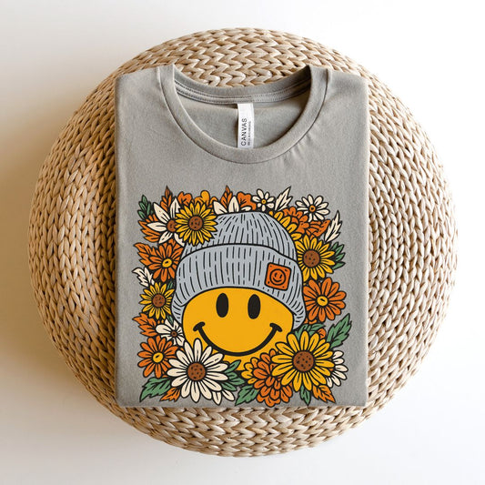 "Beanie Smiley" Fall Teacher T-shirt