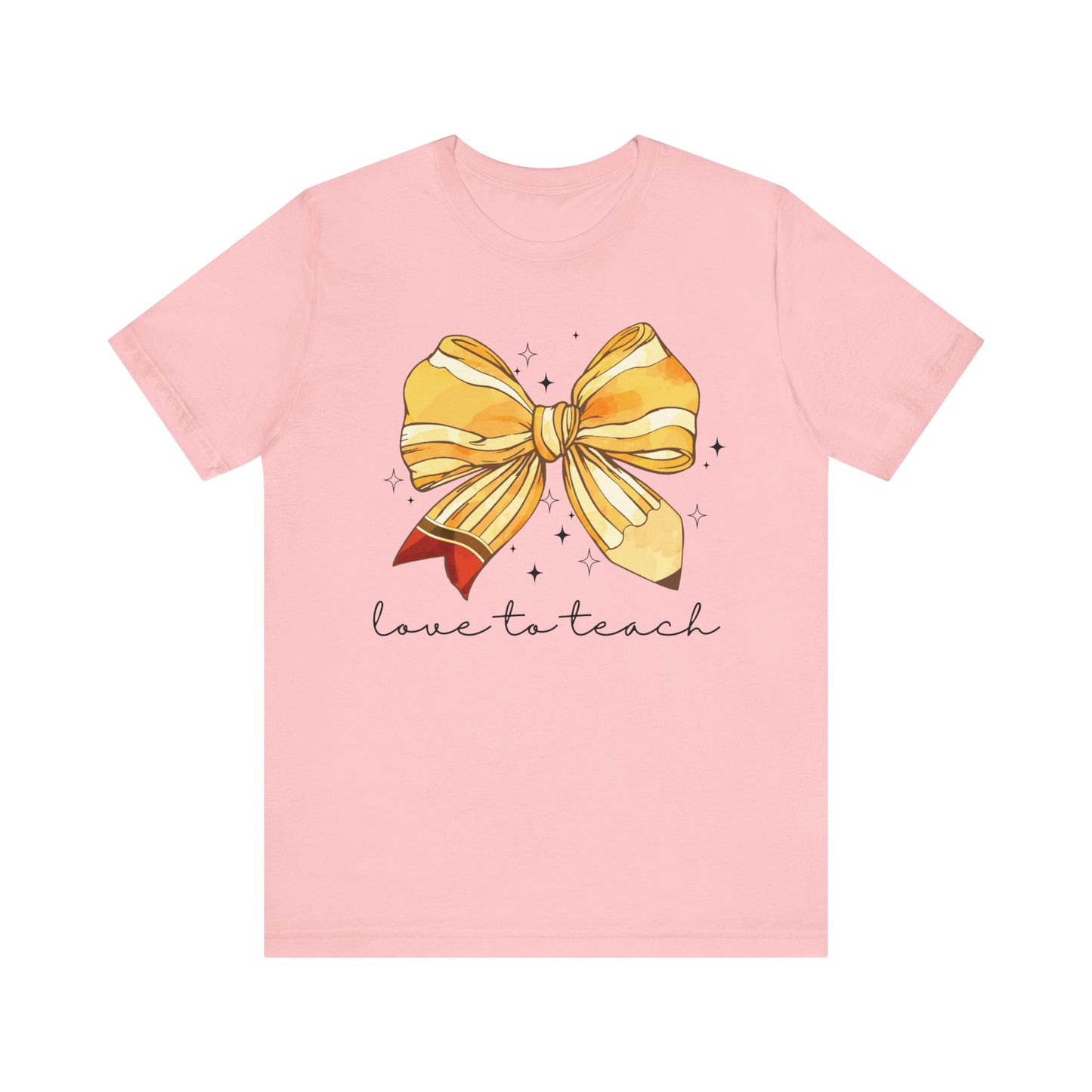 "Love to Teach" Pencil Bow Teacher T-shirt