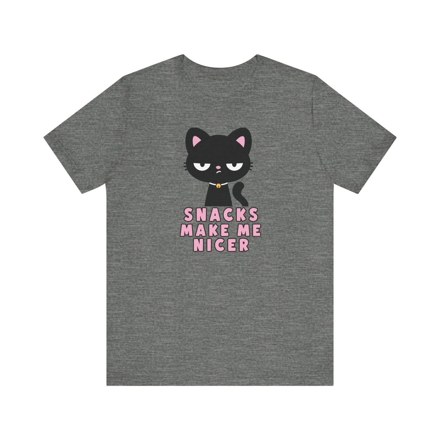 "Snacks Make Me Nicer" Black Cat Teacher T-shirt
