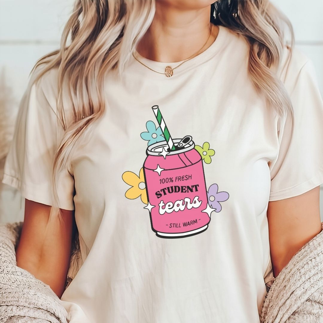 "Fresh Student Tears" Soda Funny Teacher T-shirt