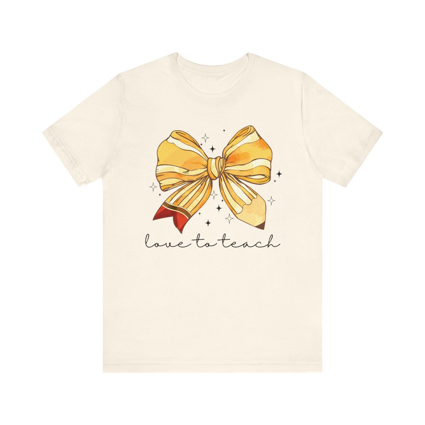 "Love to Teach" Pencil Bow Teacher T-shirt