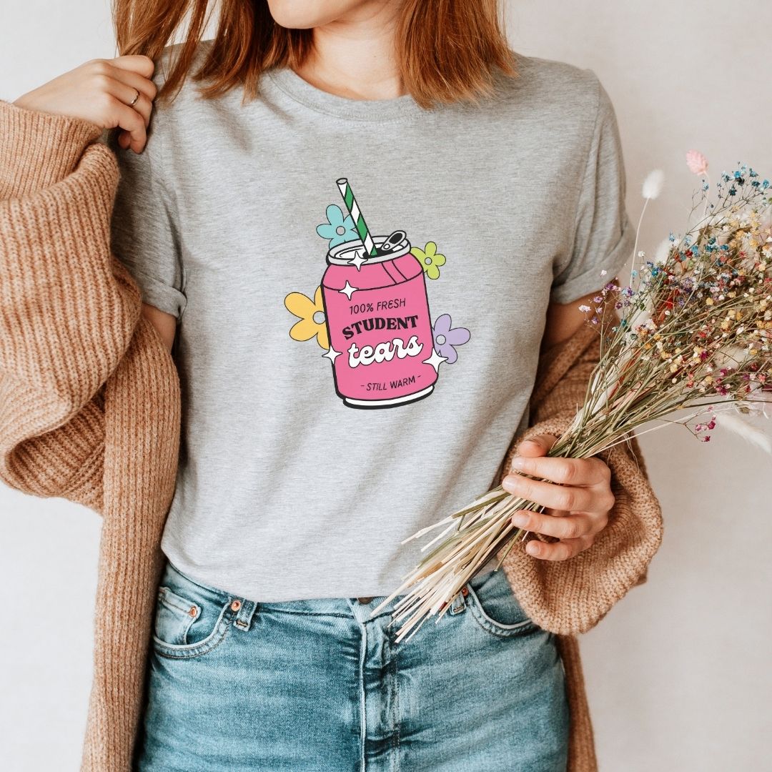 "Fresh Student Tears" Soda Funny Teacher T-shirt