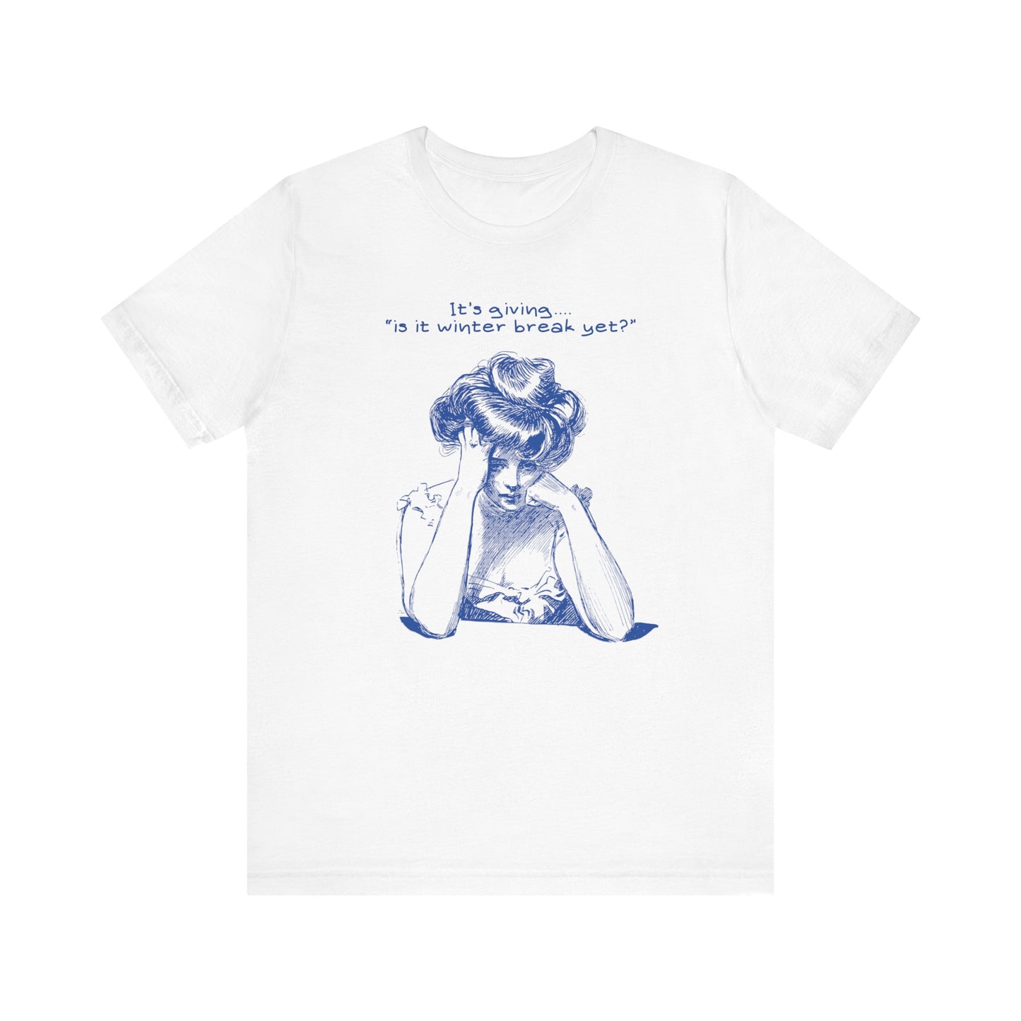 "It's Giving... Is it Winter Break Yet?" Teacher T-shirt