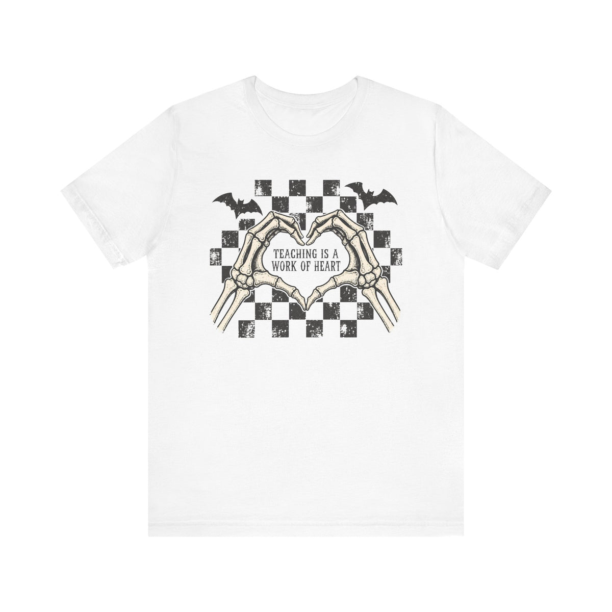 "Teaching is a Work of Heart" Retro Halloween Teacher T-shirt