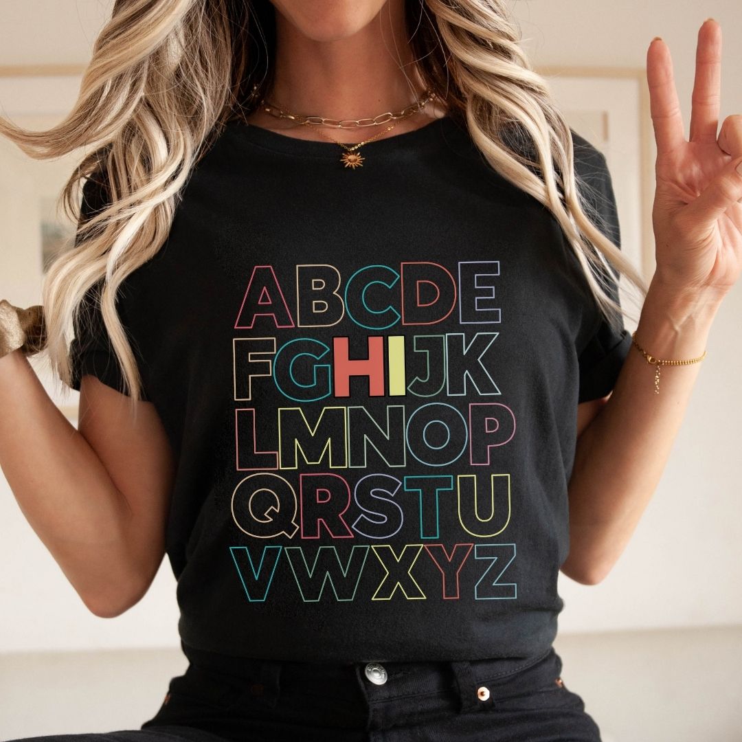 "HI Alphabet" Teacher T-shirt