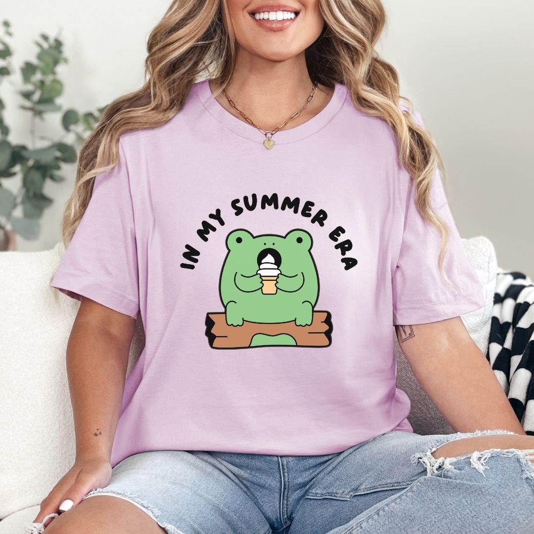 "In My Summer Era" Cute Frog Teacher T-shirt