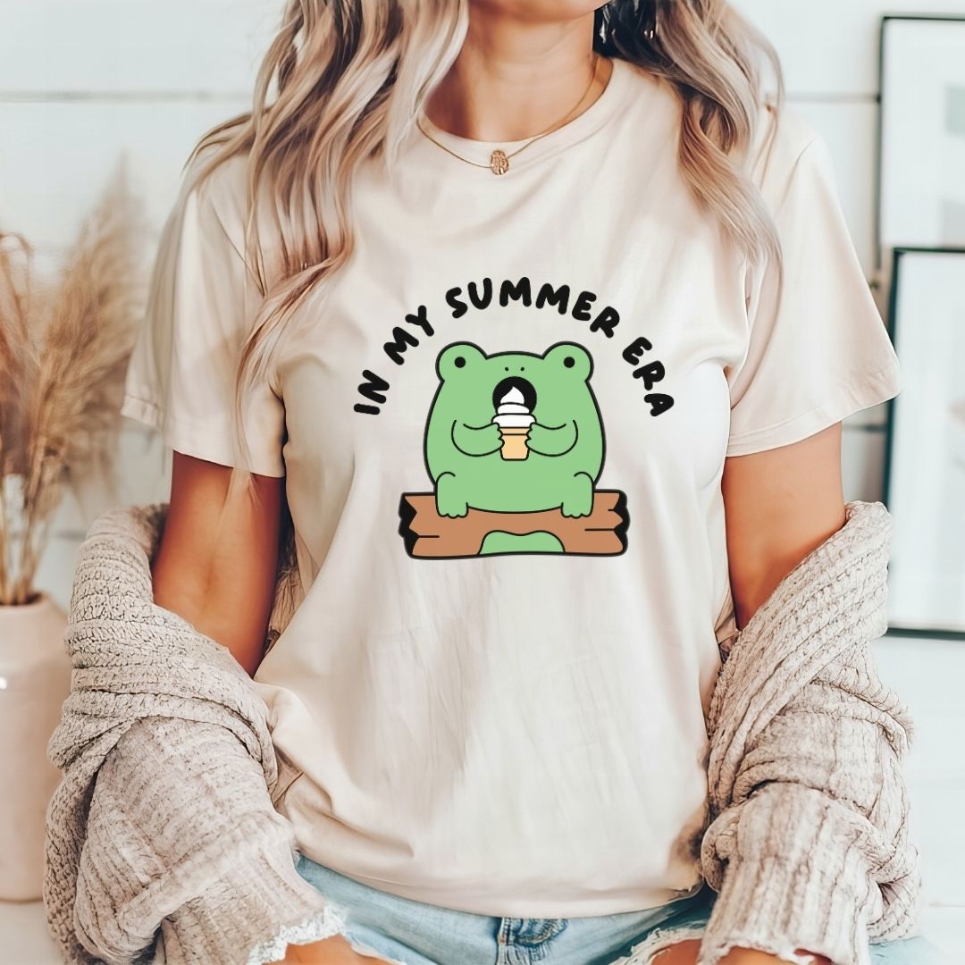 "In My Summer Era" Cute Frog Teacher T-shirt