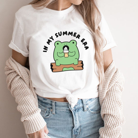 "In My Summer Era" Cute Frog Teacher T-shirt