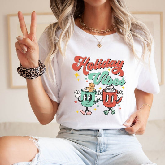 "Holiday Vibes" Coffee Teacher T-shirt