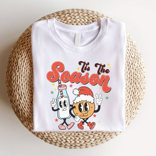 "Tis the Season" Cookies & Milk Teacher T-shirt