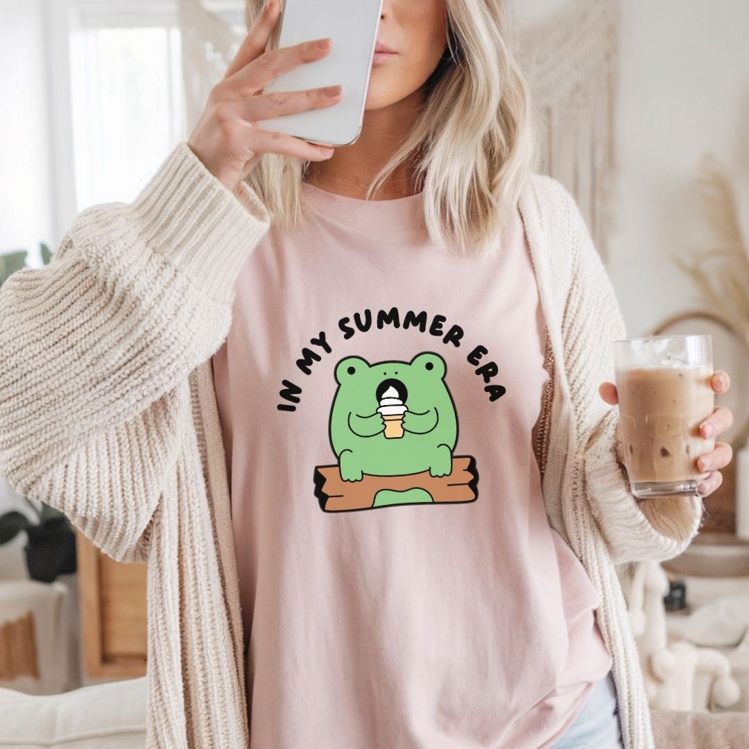 "In My Summer Era" Cute Frog Teacher T-shirt