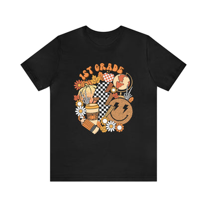 "Fall Retro 1st" Grade Level Teacher T-shirt