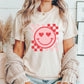 "Heart Eyes Smiley" Distressed Valentine's Teacher T-shirt