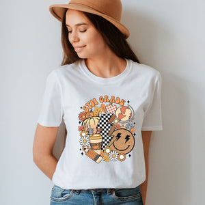 "Fall Retro 5th" Grade Level Teacher T-shirt