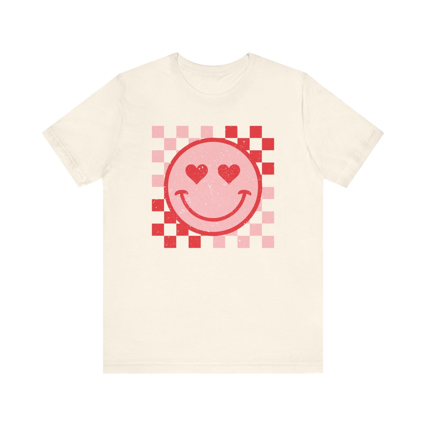 "Heart Eyes Smiley" Distressed Valentine's Teacher T-shirt