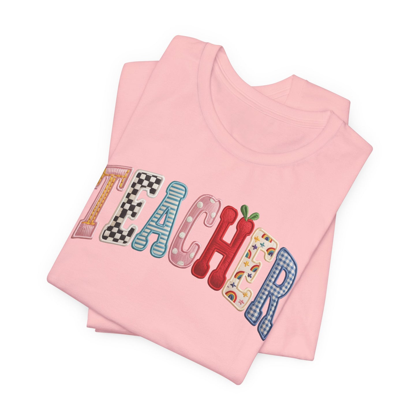 "Faux Teacher Patch" Teacher T-shirt