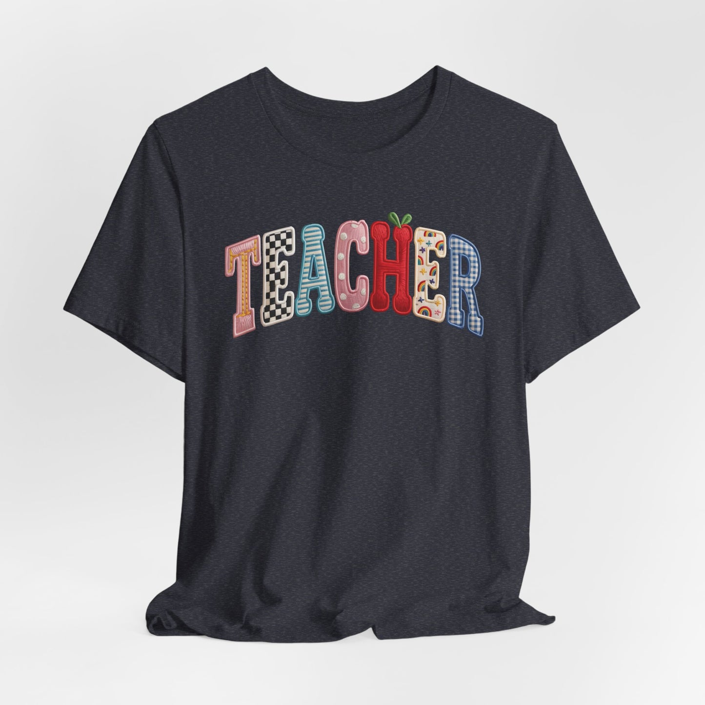 "Faux Teacher Patch" Teacher T-shirt