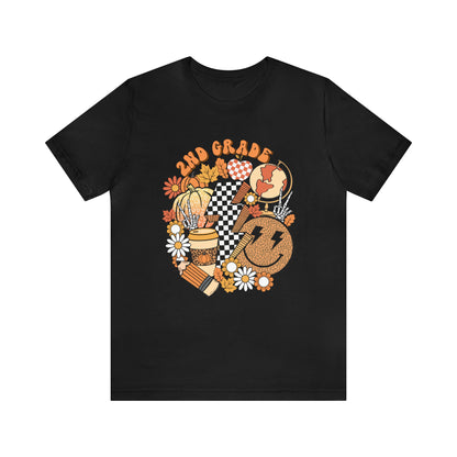 "Fall Retro 2nd" Grade Level Teacher T-shirt