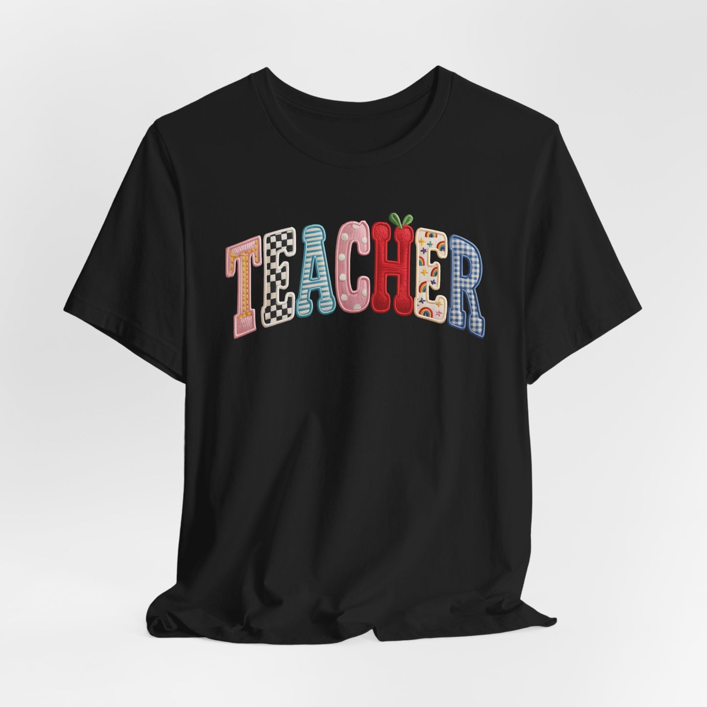 "Faux Teacher Patch" Teacher T-shirt