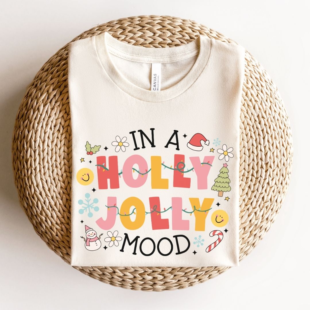 "In Holly Jolly Mood" Holiday Teacher T-shirt