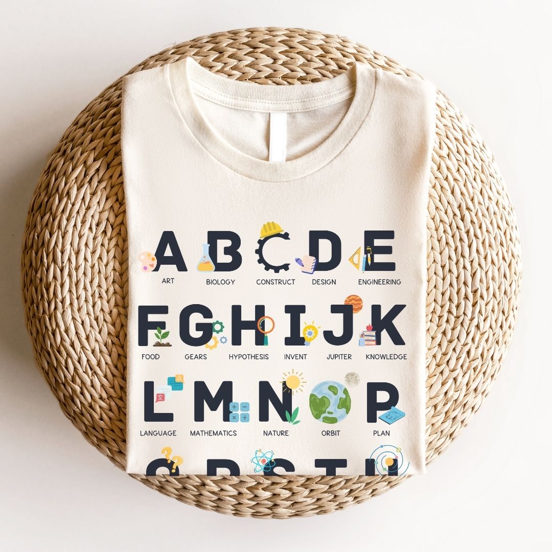 "STEAM Alphabet" Science Teacher T-shirt