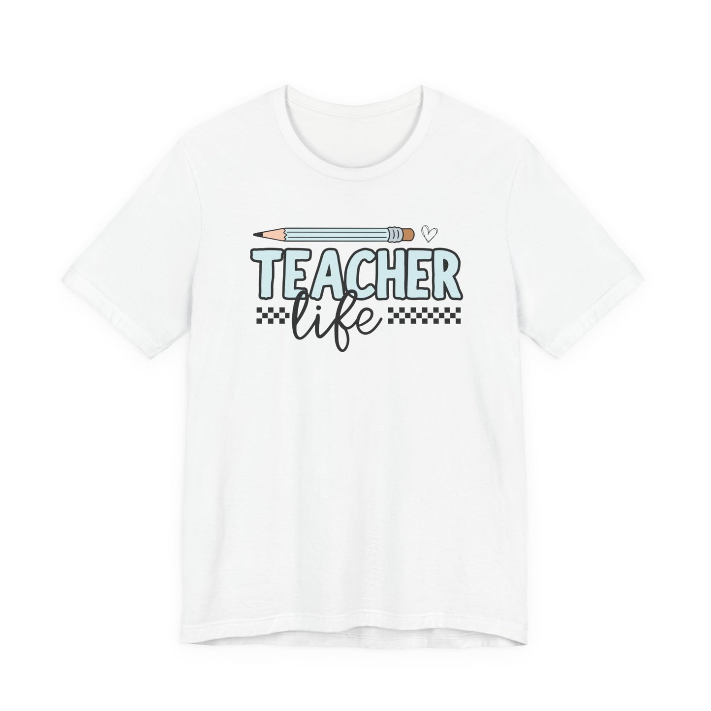 "Teacher Life" Light Blue Pencil Teacher T-shirt